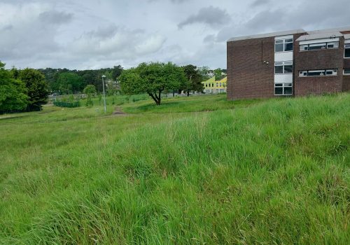 View across fields of old army barracks